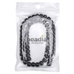BEADIA Natural Black Onyx Flat Cut Round Drum Stone 8mmx7mm Loose Semi Gemstone Beads for Jewelry Making 38cm - color: Black Onyx