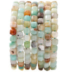 Natural Faceted Amazonite Cube Stone Beads 5-5.5mm 60pcs/str Loose Square Semi Gemstone Stone Beads for Making Bracelets Necklace Earrings - color: Amazonite
