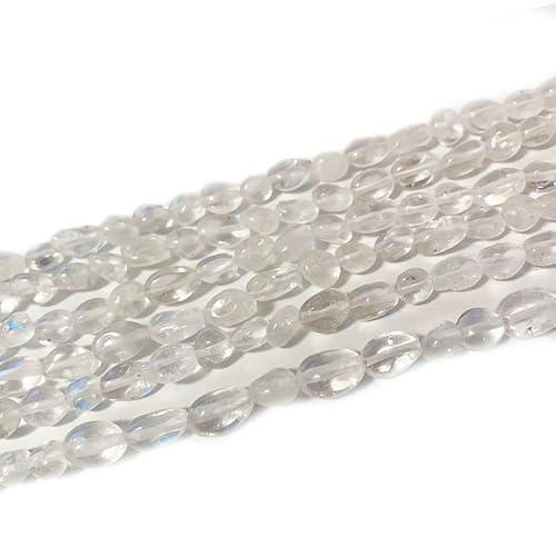 6-8mm Natural Clear Quartz Crystal Nuggets Oval Free Tumbled Pebble Semi Precious Gemstone Loose Stone Beads Approx 15.5 inch for DIY Jewelry Making - color: Clear Quartz Crystal