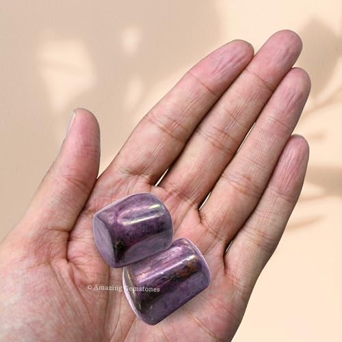 Amazing Gemstone Ruby Crystal Tumbled Stones Polished Rocks - Natural Gem Stones for Healing - DIY Crystals for Protection (1 Piece) - color: Ruby