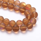uxcell Matte Crystal Glass Beads 6mm Synthetic Frosted Shining Semi-Precious Round Loose Beads Synthetic Moonstone for Jewelry Making DIY Bracelet, Brown - color: Brown, size: 6mm