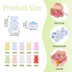 150Pcs Acrylic Gummy Bear Beads Clear Fake Gummy Bear Cute Candy Animal Kandi Bracelet Beads Flat Back Cabochons for Crafts DIY Jewelry Making Supplies 10 Colors 18x12mm - color: 11 Colors