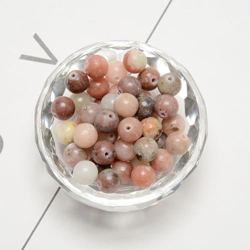75pcs(2 Strand) 10mm Natural Plum Blossom Jasper Gemstone Beads, Round Cherry Agate Stone Beads for Jewlery Bracelets Earrings Making DIY - color: Cherry Blossom Agate, size: 10mm
