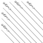 Crisjanggo 10 Pcs Adjustable Stainless Steel Chain Bulk 20 Inch Dainty Snake Necklace Chains with Lobster Clasps for Jewelry Making - color: Silver Snake