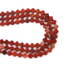 8mm Natural Red Stone Gemstone Faceted Clovers Beads Four-Leaf Spacer Loose Beads for DIY Jewelry Making Beads - color: Red Stone