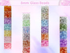 PAMIR TONG 1000PCS 8mm Glass Kit Set Round Beads Bulk,Imitative Jade Beads Kit, Bracelet Space Loose Beads for Jewelry Making Earring, Necklaces, DIY Crafts & Gifts #354 - size: 8mm Double Color #354