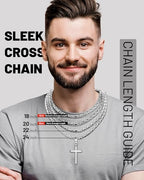 Exquisite Cross Necklace for Men and Women, Silver/Gold/Black Cross Chain with Top-grade 316L Stainless Steel Cross Pendant, 18-24 Inch Box/Byzantine Chains - color: Mystic Black, size: 24 Inch=61CM, style: Byzantine Chain with Medium Pendant
