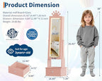 Kids Jewelry Armoire Cabinet with Full-Length Mirror,46"Jewelry Armoire with Led Light, Kids Jewelry Organizer with 3 Storage Drawers,Kids Vanity Dress Up Mirror Jewelry Cabinet for Girls（light Pink) - size: Light pink