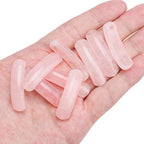 BEADIA Curved Rose Quartz Stone Beads 36x10mm 4pcs for DIY Bracelet Jewelry Making - color: Rose Quartz