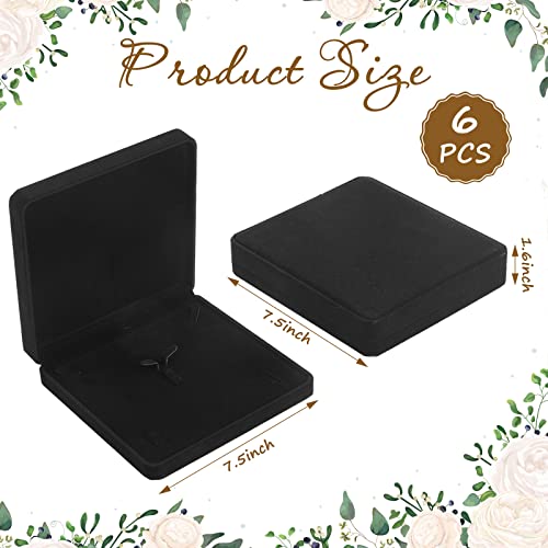 Yinkin 6 Pcs Velvet Jewelry Set Box Jewelry Display Case Earring Ring Bracelet Necklace Gift Box Pearl Necklace Storage Case for Mother's Day Wedding Travel Anniversary(Black) - color: Black