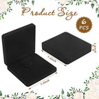 Yinkin 6 Pcs Velvet Jewelry Set Box Jewelry Display Case Earring Ring Bracelet Necklace Gift Box Pearl Necklace Storage Case for Mother's Day Wedding Travel Anniversary(Black) - color: Black
