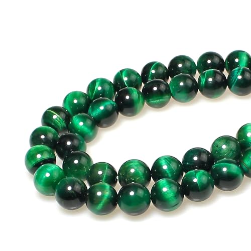 MJDCB Stone Beads 4mm 85pcs Round Green Tiger's Eye Loose Gemstone Bead Charms for Jewelry Making Bracelet Necklace Earring Pendant - color: Green Tiger's Eye, size: 4mm