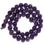 10mm Natural Amethyst Gemstone Beads Polished Round Smooth Stone Beads for Bracelets Jewelry Making 15inch Loose Beads - color: Amethyst, size: 10mm