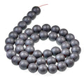 Natural Matte Gemstone Round Spacer Beads (8mm, Hematite) - color: Hematite, size: 8mm