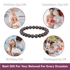Crystal Vibe 8mm Beaded Bracelets For Women Men - Healing Crystal Bracelet - Adjustable Size - color: Garnet