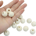 100Pcs Natural Wood Beads, 20mm Small Round Wooden Balls, 3/4Inch Unfinished Wooden Beads for Crafts, DIY Jewelry, Dream Catchers - size: 20mm