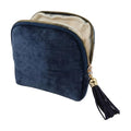 Travel Jewelry Case, Soft Velvet Organizer Pouch with 5 Compartments & Tassel Zipper, Anti-Scratch Jewelry Bag Storage Holder for Bangle Bracelets Earrings Necklace, Women Gifts - color: Dark Blue