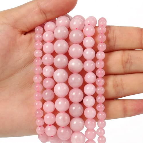 10mm Natural Rose Quartz Beads Round Gemstone Loose Beads for Jewelry Making (36-38pcs/strand) - color: Rose Quartz, size: 10mm