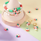 50PCS Handmade Polymer Clay Beads Apple Slice Shape Loose Bead Fruit Theme Spacer Beads Apple Bracelet Bead for DIY Bracelet Necklace Earring Charm Anklets Keychain Gifts Jewelry Making Hole 1.6mm - color: Apple Slice