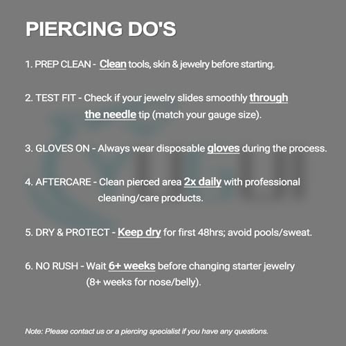 Yugui Belly Button Piercing Kit 17PCS - Body Piercing Kit with Navel Rings Piercing Pliers Disposable 12G 14G Stainless Steel Piercing Needles Tools for DIY Piercing Self Belly Piercing Kit, Silver