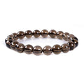 Justinstones Gem Semi Precious Gemstone 8mm Round Beads Stretch Bracelet 7 Inch Unisex - color: Smoky Quartz