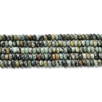 160pcs 4x2mm Natural African Turquoise Disk Rondelle Spacer Semi Precious Gemstone Loose Stone Beads for Jewelry Making 15 Inch - color: African Turquoise