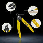 Flush Cutters, 5 Pack, 5 Inch Micro Flush Cut Pliers with Spring, Side Cut Nippers, Mini Wire Cutters Model Nippers Flush Cutters for Jewelry Making, Plastic Models, Zip Ties, Electronics - color: Yellow 5 Pack