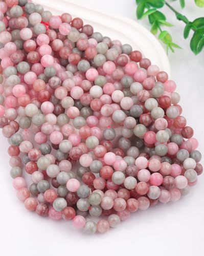 Natural Stone Beads 8mm Polished Round Smooth Gemstone Beads for Jewelry Making Supplies 15 Inch(45 Beads) (Alashan) - color: Alashan-45pcs