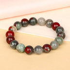 LPBeads Handmade Natural Gemstone Stretch Elastic Bracelet Healing Crystal Round Stone Beads Jewelry Gifts for Women Men - color: African Bloodstone, size: 10mm