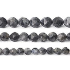 BEADIA Faceted Natural Black Spectrolite Stone Round Beads 10mm 36cm/Strand for Jewelry Making - color: Black Spectrolite, size: 10mm