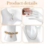 3 Pcs White Jewelry Display Mannequin Set Including Boutique Bust Holder and Hand Models Bracelet Ring Earring Showcase Display Holdor Stand for Boutique and Photography