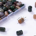 Natural Indian Agate Cylinder Tube Beads 10x14mm 38cm/str Loose Semi Gemstone Stone Beads for Making Bracelets Necklace - color: Indian Agate