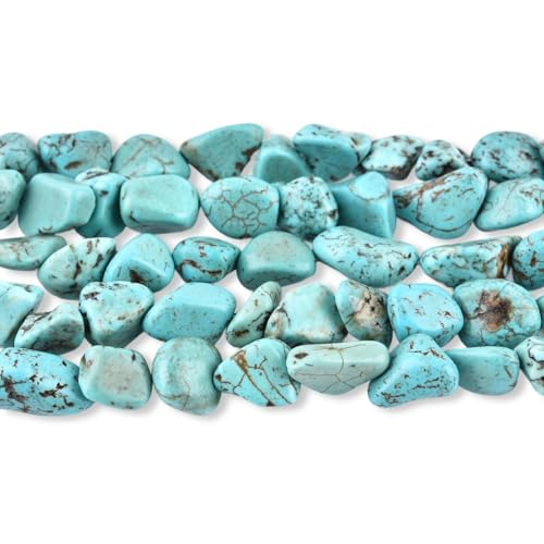 15 Inch 10-12mm Turquoise Gemstone Free Form Tumbled Pebble Semi Precious Irregular Strand Drilled Stone Spacer Beads for Jewelry Making - color: Turquoise 10-12mm