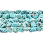 15 Inch 10-12mm Turquoise Gemstone Free Form Tumbled Pebble Semi Precious Irregular Strand Drilled Stone Spacer Beads for Jewelry Making - color: Turquoise 10-12mm