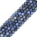 6mm Blue Dumortierite Faceted Gemstone Round Loose Beads Strand 15.5-16" DIY Jewelry Making - color: Blue Dumortierite
