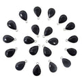 Honbay 20PCS 10x14mm Alloy Glass Crystal Waterdrops Teardrops Charms Pendant for Necklaces, Bracelets, Earrings, Jewelry Making and DIY Crafts - color: Black