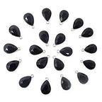 Honbay 20PCS 10x14mm Alloy Glass Crystal Waterdrops Teardrops Charms Pendant for Necklaces, Bracelets, Earrings, Jewelry Making and DIY Crafts - color: Black