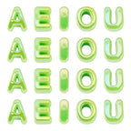 FASHEWELRY 50Pcs Vowel Letter Acrylic Beads Big Plastic Letter Blocks Charms 3D Letters Chunky Initial Alphabet Beads for Key Chains Necklace DIY Arts Craft Projects Lime Green - color: Lime Green, size: Vowels