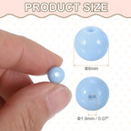 HARFINGTON 200pcs Cream Blue Acrylic Round Beads 8mm Dia 1.9mm Hole Plastic Resin Smooth Balls Loose Bead for Jewelry Making Bracelets Necklace Earrings DIY - color: Cream Blue, size: 8mm