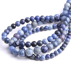 Natural Stone 6mm Blue Sodalite Smooth Round Loose Beads Energy Gemstone DIY for Jewelry Making Bracelet Necklace 1 Strand 15" - color: Blue Sodalite, size: 6mm