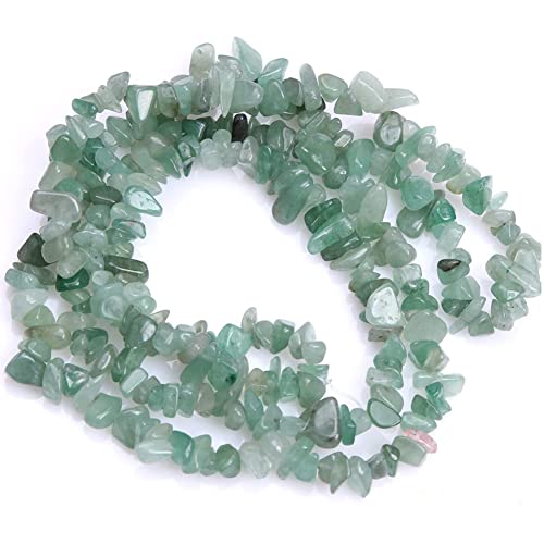 HAAMIIQII 5-8mm Natural Green Aventurine Chips Beads Irregular Chip Stones Loose Gemstone Energy Healing Beads for Jewelry Making Strand 30 Inch - color: Green Aventurine