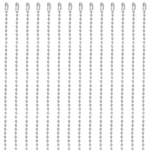 1 Box 30Pcs 24 Inch Silver Ball Chain Necklace Bulk Ball Bead Necklace Chains Metal Adjustable Ball Beads Chain with Connector Clasp for Jewelry Making Chains Supplies DIY Necklace Crafts - color: Silver