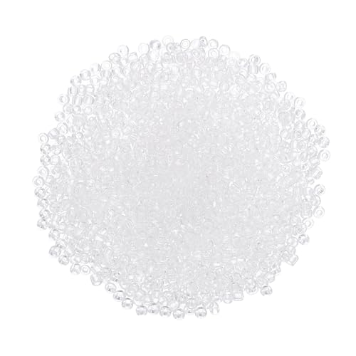 uxcell 2000 Pcs Glass Seed Beads Bulk, 2mm Mini Glass Bugle Beads for DIY Earrings, Necklaces, Bracelets, Jewelry Making, Clear White - color: Clear White, size: 2mm