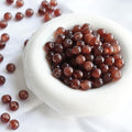 Jabrand 145pcs Glass Beads, 8mm Glass Beads for Barcelet and Jewelry Making DIY Crafts (Brown) - color: Brown
