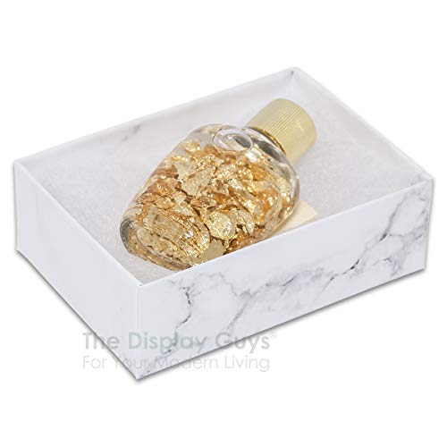 TheDisplayGuys - 100-Pack #32 Cotton Filled Cardboard Paper Jewelry Boxes Gift Case - Marble White (3.3" x 2.3" x 1.0") - for Shipping or Storage - size: 1 Count (Pack of 100), style: 3.3" x 2.3" x 1.0" (#32)