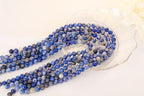 QINJIEJIE 100PCS Blue and White Sodalite Beads 8mm Natural Stone Beads Round Loose Gemstone Bead for Bracelet Beading Crystal Jewelry Making DIY Necklace Earrings 0.32" - color: Blue and White Sodalite, size: 100PCS