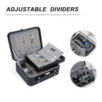 Large Jewelry Travel Organizer, 2 Layers Jewelry Box with Tray Black - color: Fashion Black