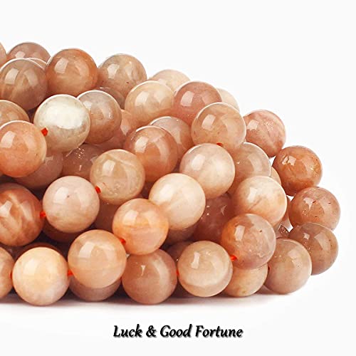 70PCS Natural 8MM Healing Gemstone, Sunstone Energy Stone Round Loose Beads, Semi-Precious Crystal Beads with Free Elastic String for Jewelry Making DIY - color: Sunstone, size: 8MM