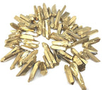Adabele 30 Inch Natural Raw Healing Crystal Quartz Gemstone Loose Beads Small Drilled Point Gold Titanium Coated Chakra Gem Stone Drop Stick GA3 - color: Gold, size: Small Size (30 Inch/2 Strands)