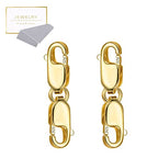 Bracelet Extender Gold Necklace Clasps and Closures 14K Gold Plated 925 Sterling Silver Double Lobster Clasp Double Claw Connector for DIY Jewelry Making（2pcs） - color: C-14K Gold